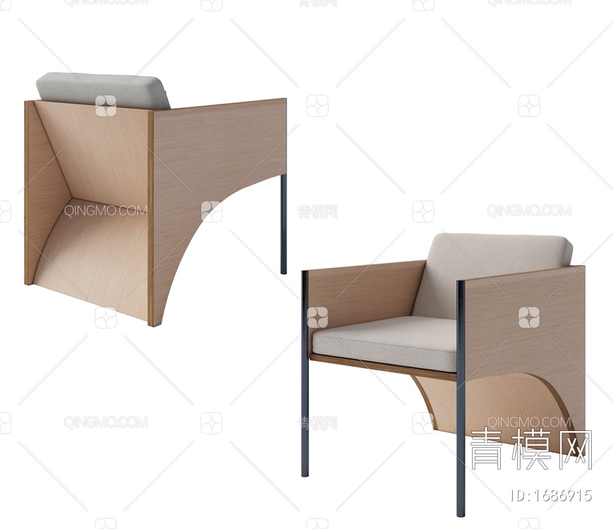 单椅 休闲椅3D模型下载【ID:1686915】