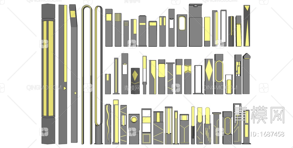 景观灯 草坪灯 庭院灯SU模型下载【ID:1687458】