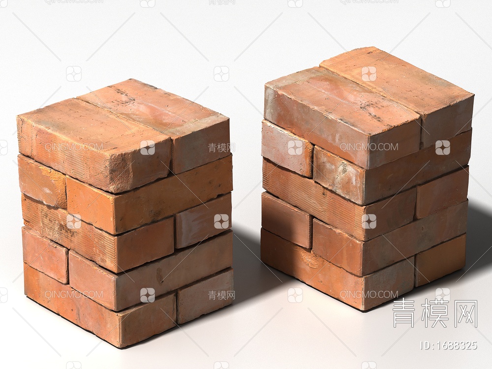砖头 砖块 混凝土砖 水泥砖 红砖 土砖 建筑材料SU模型下载【ID:1688325】