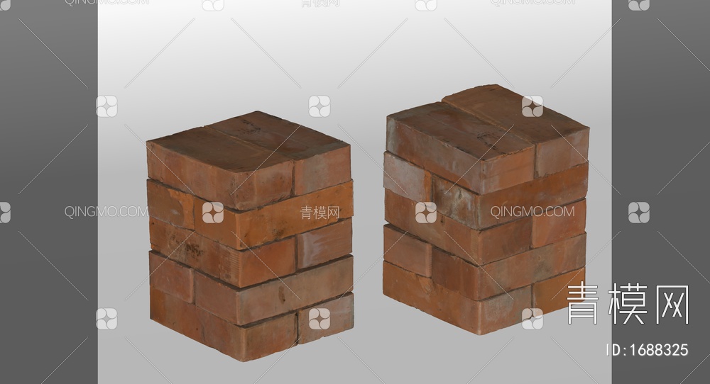 砖头 砖块 混凝土砖 水泥砖 红砖 土砖 建筑材料SU模型下载【ID:1688325】