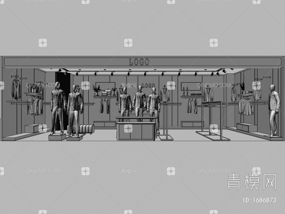 服装店3D模型下载【ID:1686873】