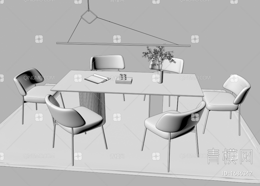 餐桌椅3D模型下载【ID:1686342】