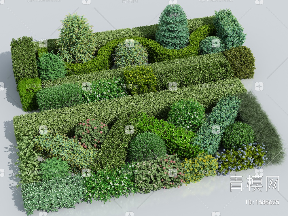 绿篱 灌木3D模型下载【ID:1688625】