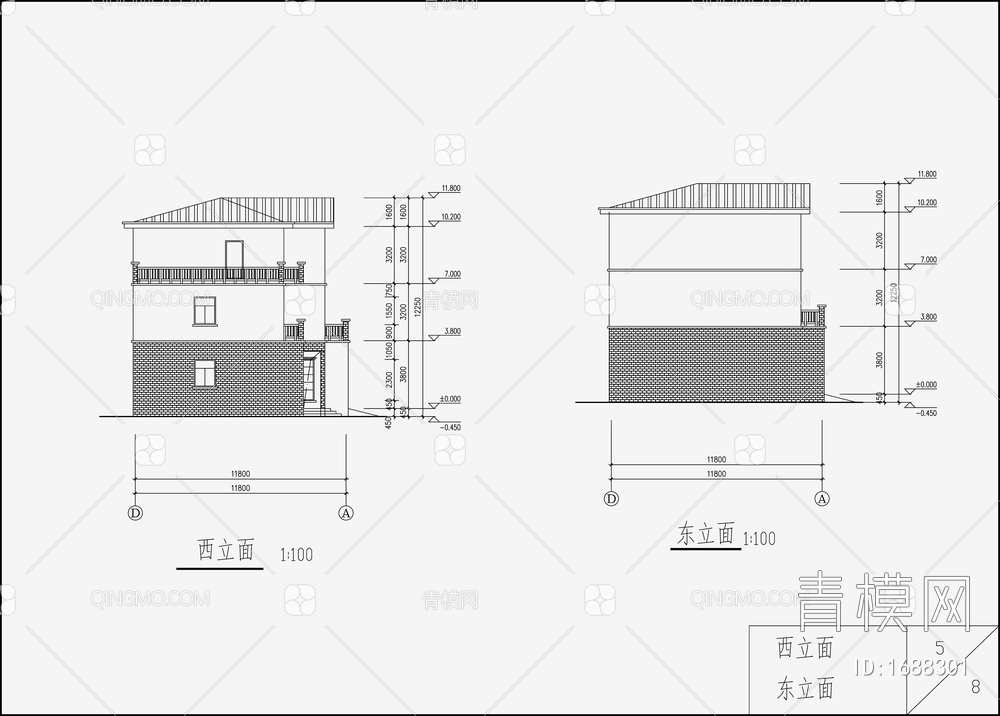 别墅设计效果图 施工图【ID:1688301】