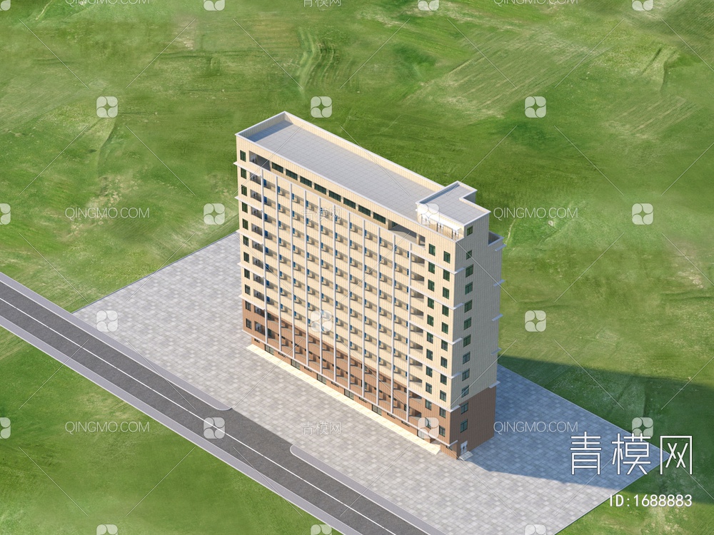 厂区宿舍3D模型下载【ID:1688883】