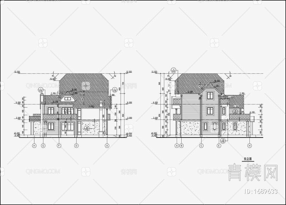 别墅设计效果图 施工图【ID:1689633】