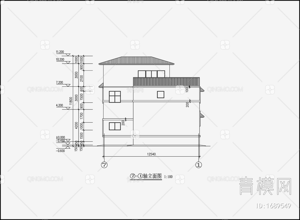 别墅设计效果图 施工图【ID:1689549】