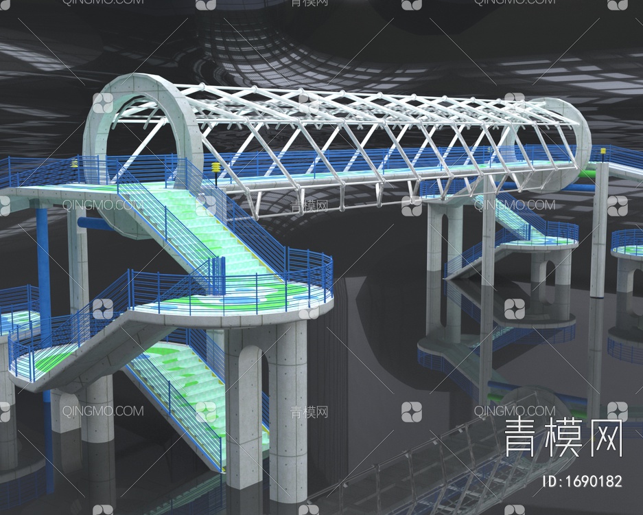 人行穿马路天桥3D模型下载【ID:1690182】