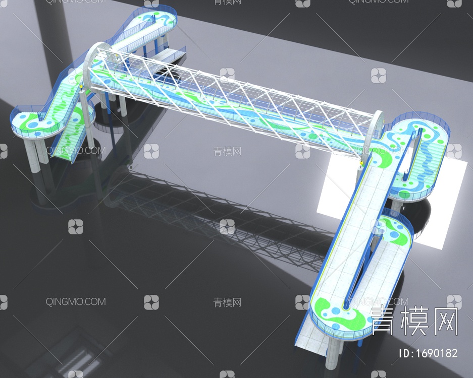 人行穿马路天桥3D模型下载【ID:1690182】