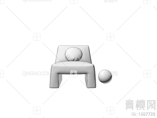 单人沙发3D模型下载【ID:1687728】