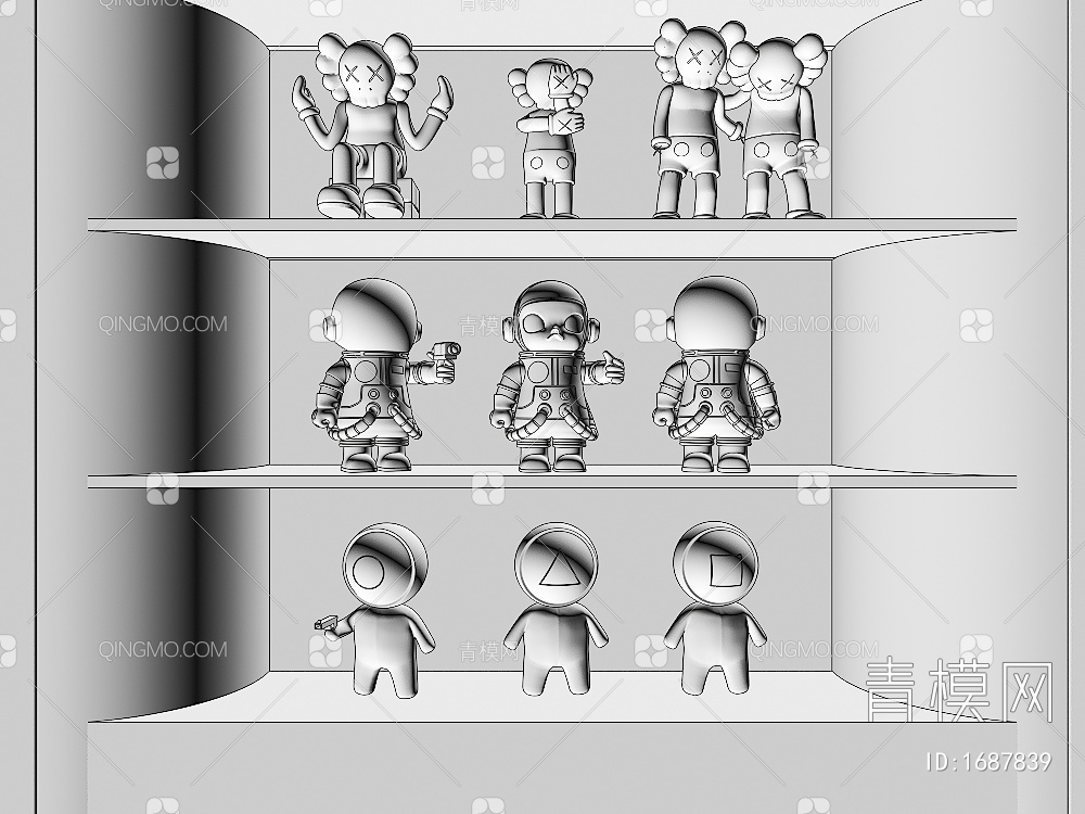kaws玩偶 暴力熊公仔 玩具摆件 玩具公仔摆件3D模型下载【ID:1687839】