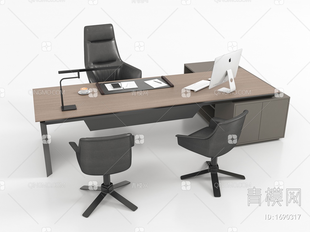 办公桌椅组合3D模型下载【ID:1690317】