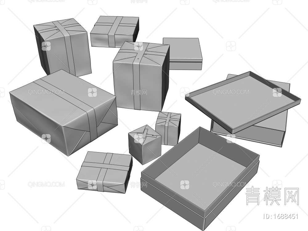 箱子 纸箱子3D模型下载【ID:1688451】