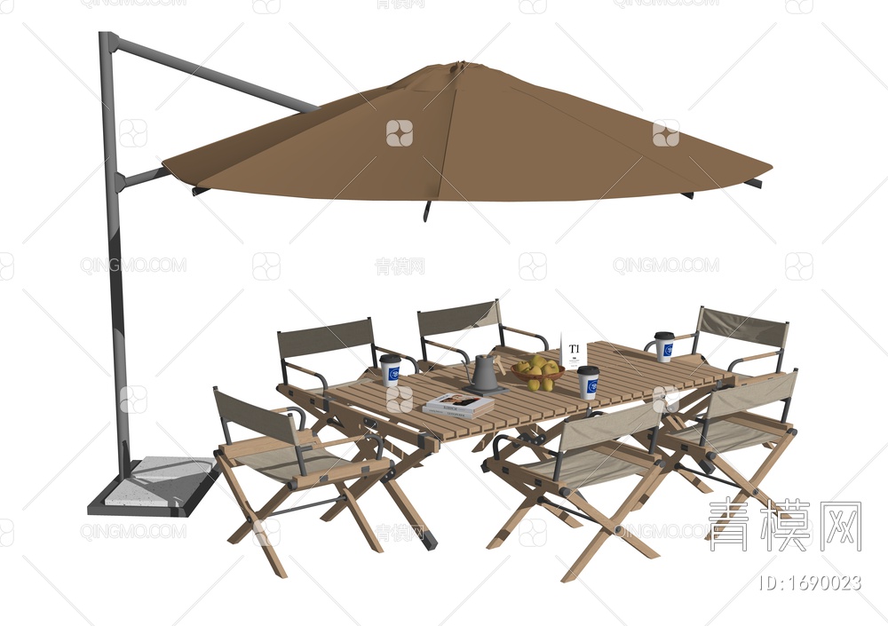 露营桌椅 户外桌椅组合 遮阳棚SU模型下载【ID:1690023】