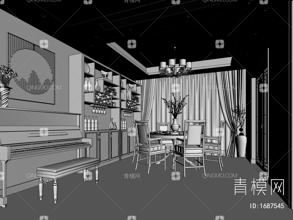 客餐厅3D模型下载【ID:1687545】