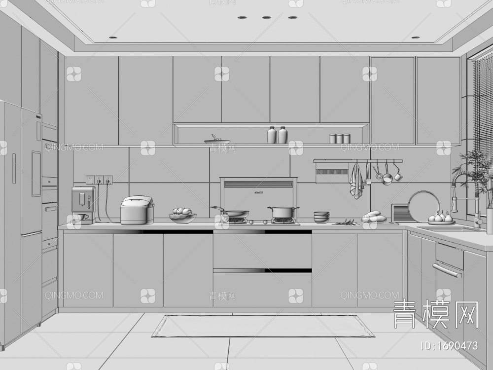 厨房3D模型下载【ID:1690473】