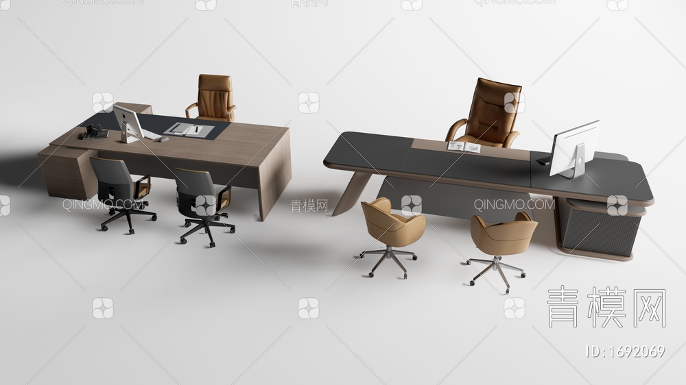 办公桌椅组合3D模型下载【ID:1692069】