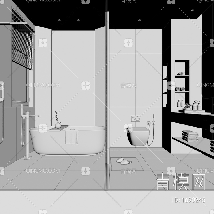 家居卫生间3D模型下载【ID:1690245】