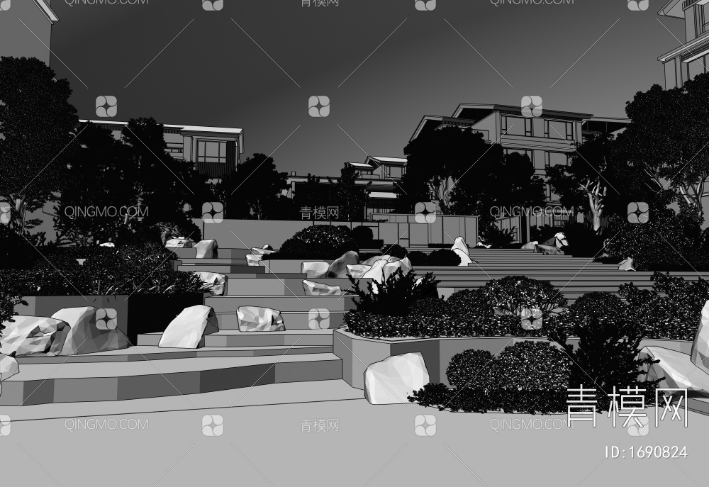 住宅景观3D模型下载【ID:1690824】
