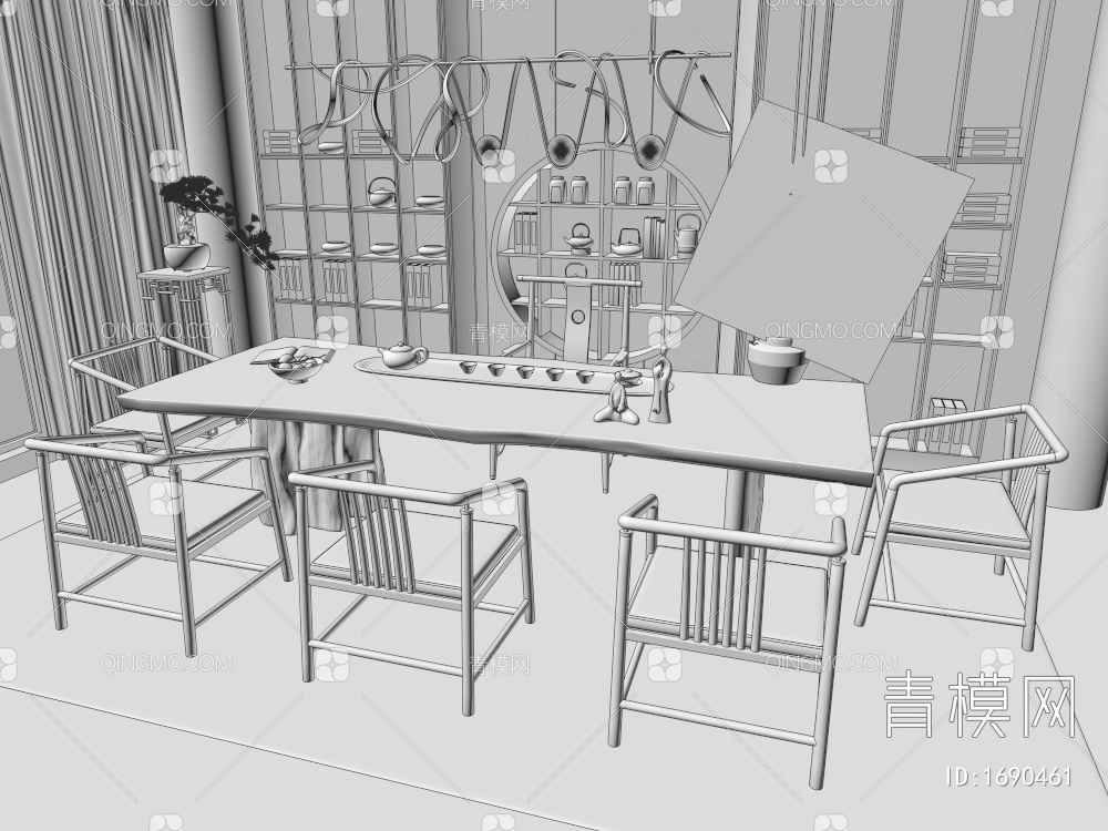 茶室3D模型下载【ID:1690461】