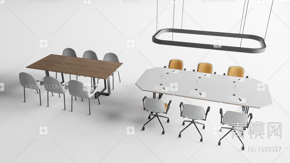 会议桌椅3D模型下载【ID:1692027】