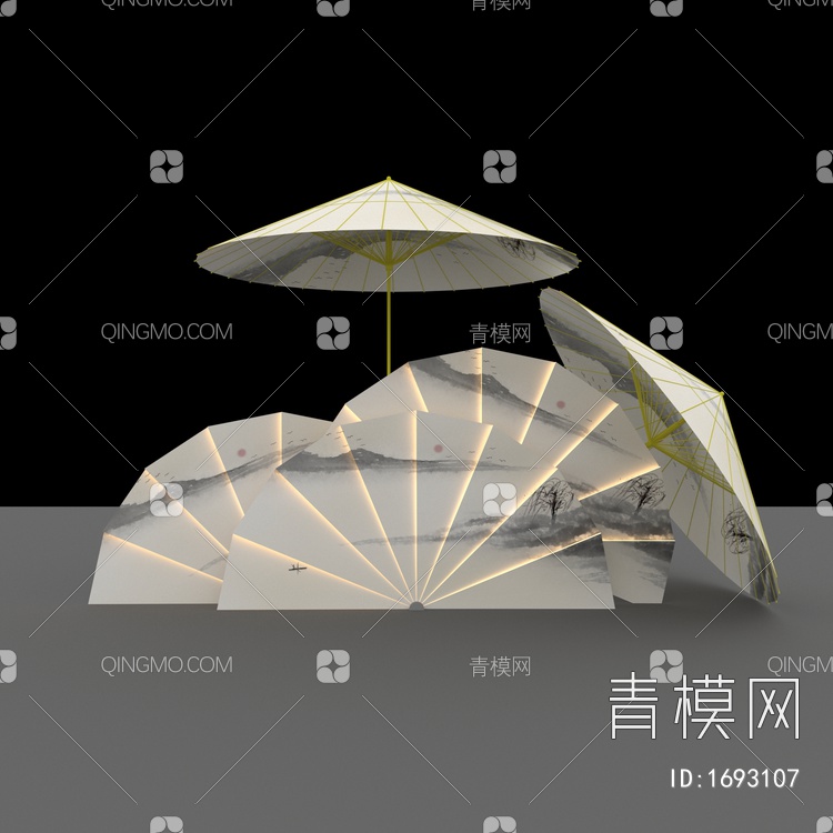 伞3D模型下载【ID:1693107】
