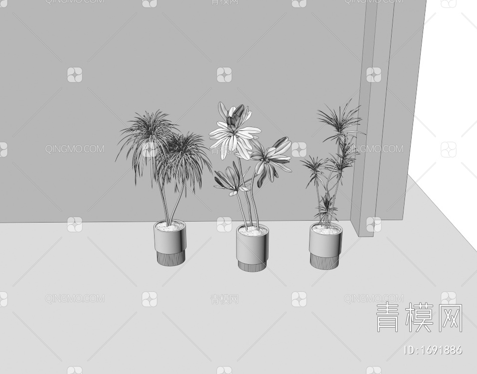 盆栽 盆景3D模型下载【ID:1691886】
