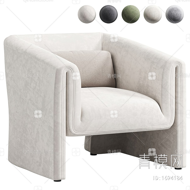 单人沙发3D模型下载【ID:1694184】