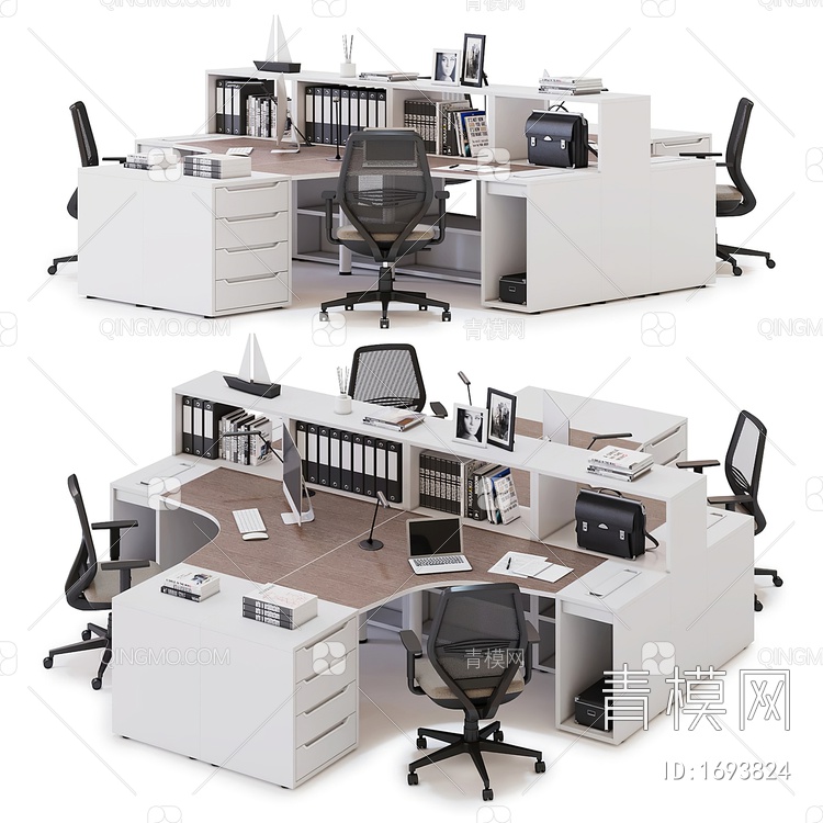 办公桌椅3D模型下载【ID:1693824】