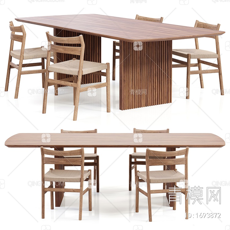 餐桌椅组合3D模型下载【ID:1693872】