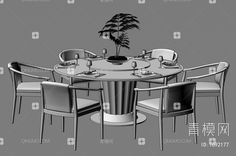 餐桌椅组合3D模型下载【ID:1692177】