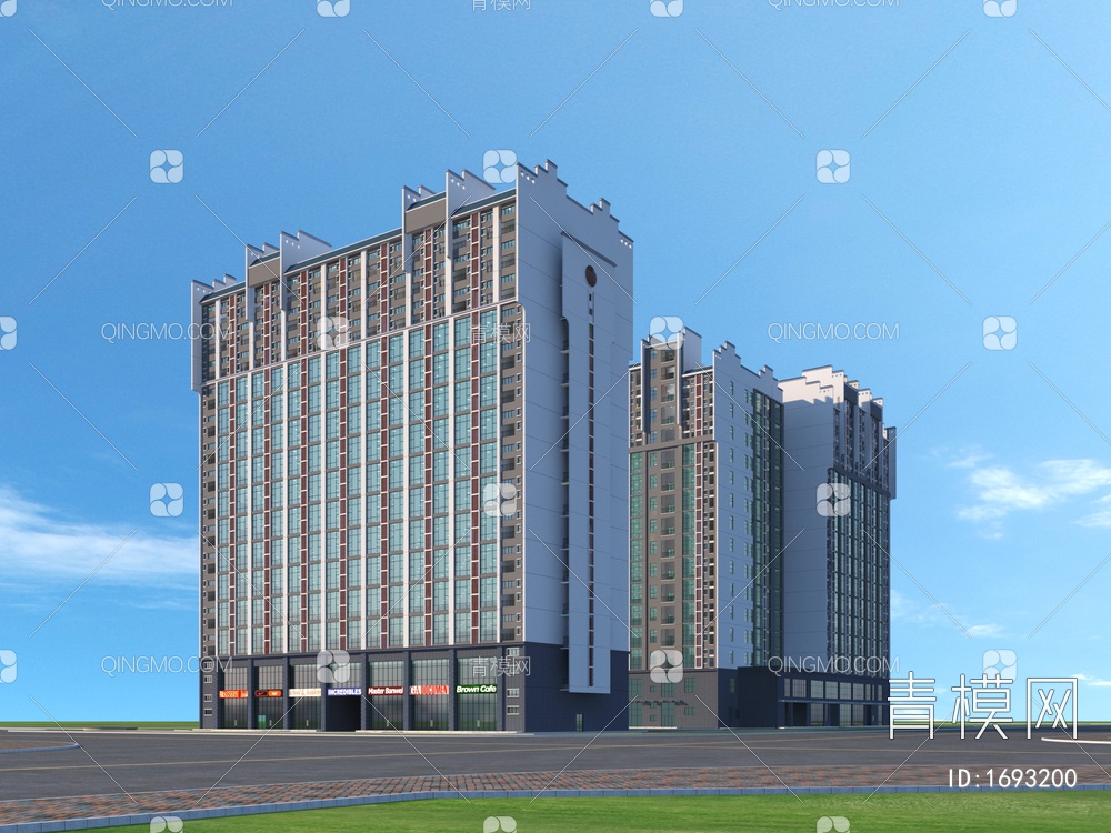 高层住宅3D模型下载【ID:1693200】