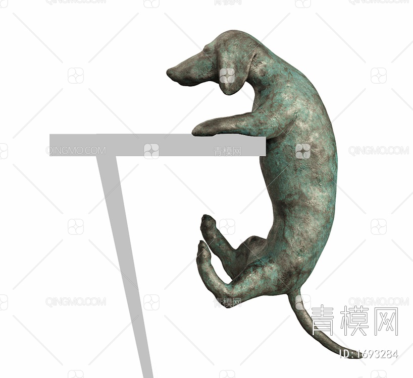 腊肠狗 雕塑3D模型下载【ID:1693284】