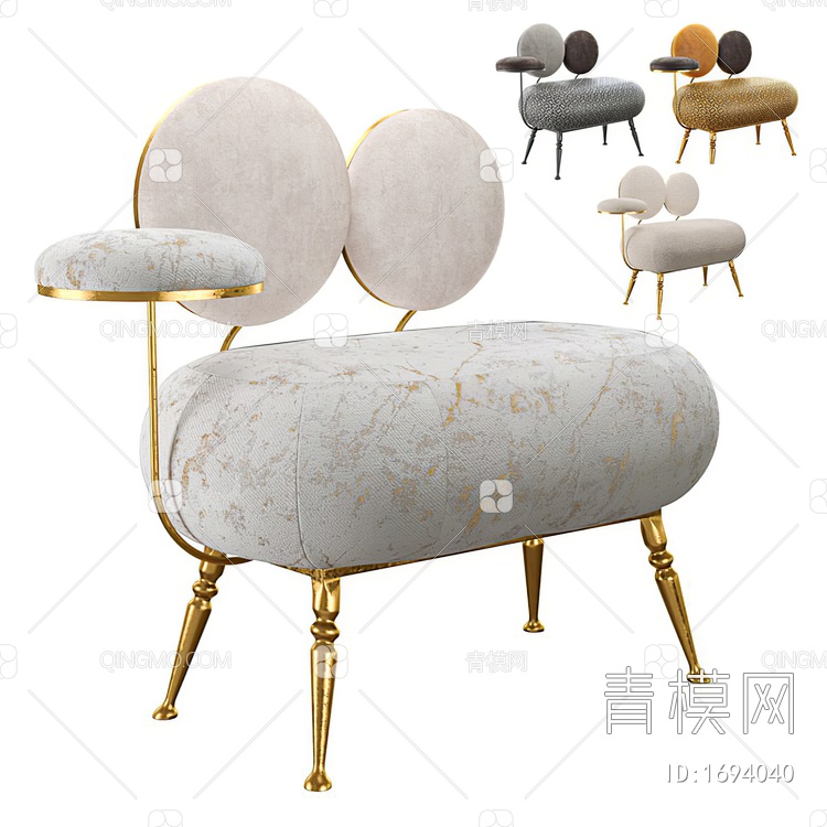 单人沙发3D模型下载【ID:1694040】