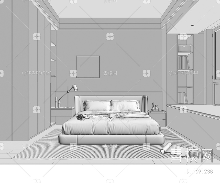 家居卧室3D模型下载【ID:1691238】
