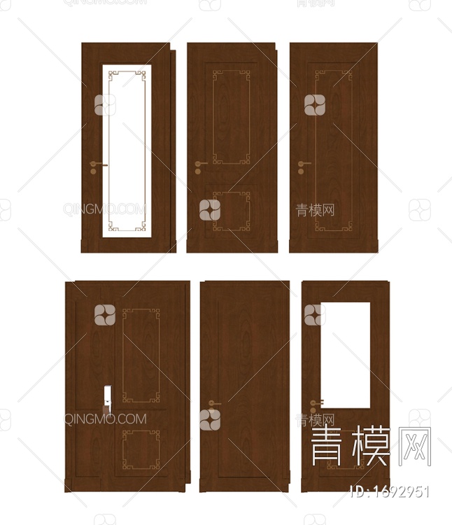 房间卧室单开门SU模型下载【ID:1692951】