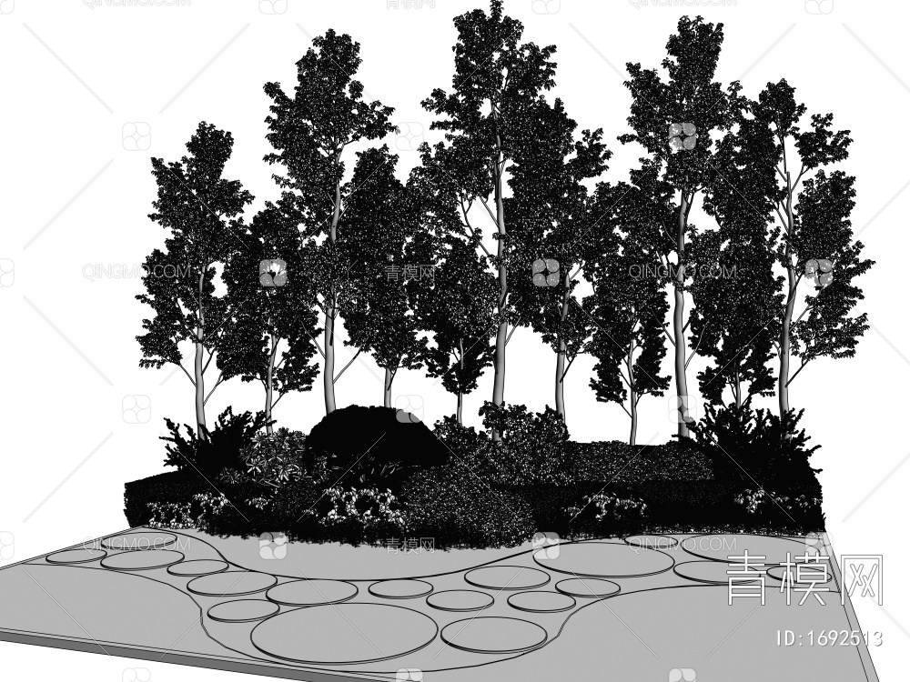 白桦树3D模型下载【ID:1692513】