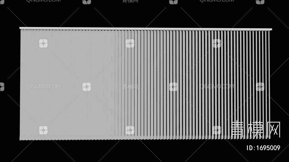 梦幻帘 窗帘 垂直帘SU模型下载【ID:1695009】