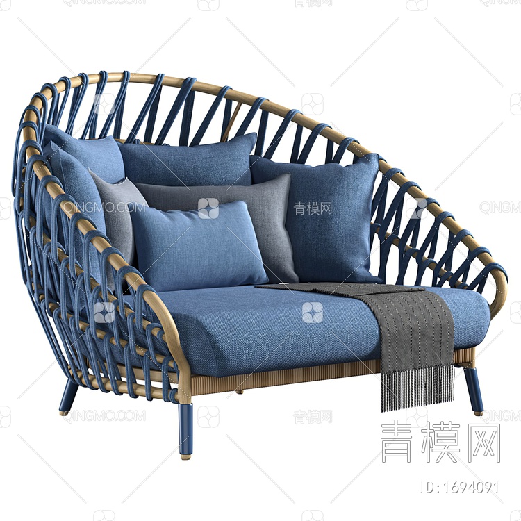 单人沙发3D模型下载【ID:1694091】