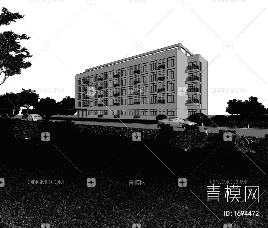 宿舍楼3D模型下载【ID:1694472】