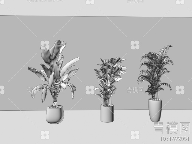 绿植盆栽3D模型下载【ID:1692051】