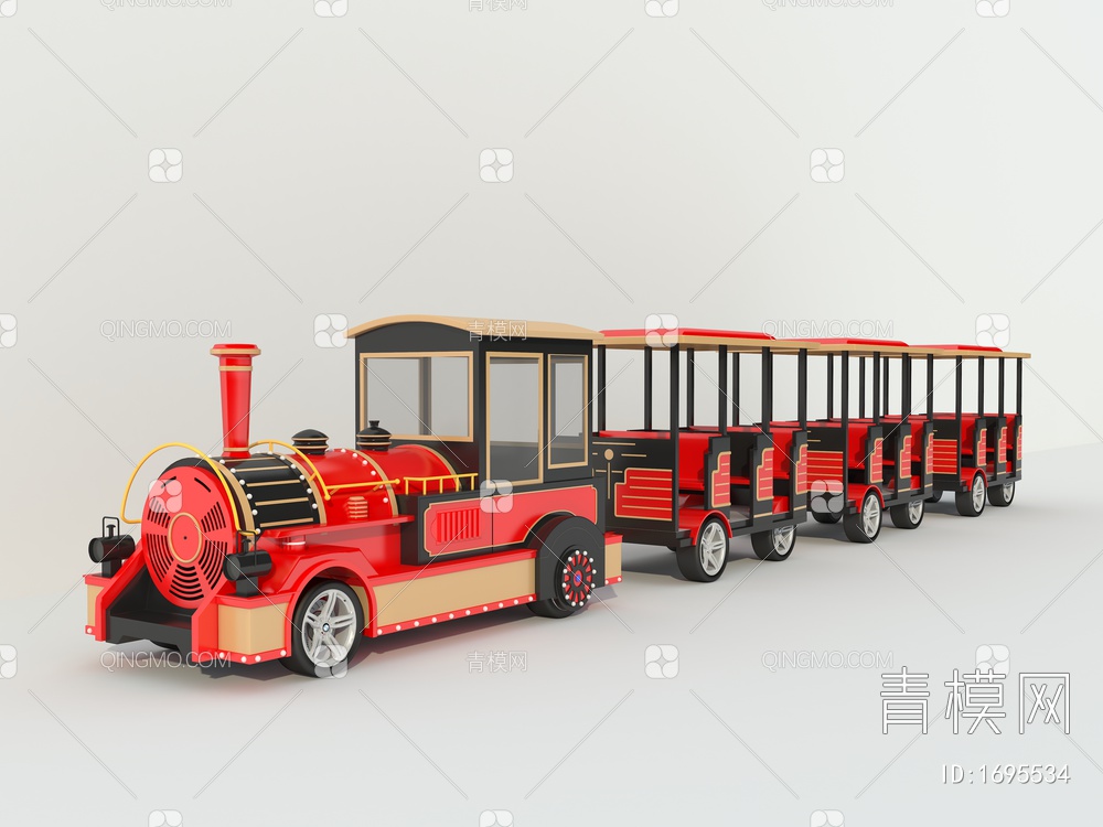 火车、游览车3D模型下载【ID:1695534】