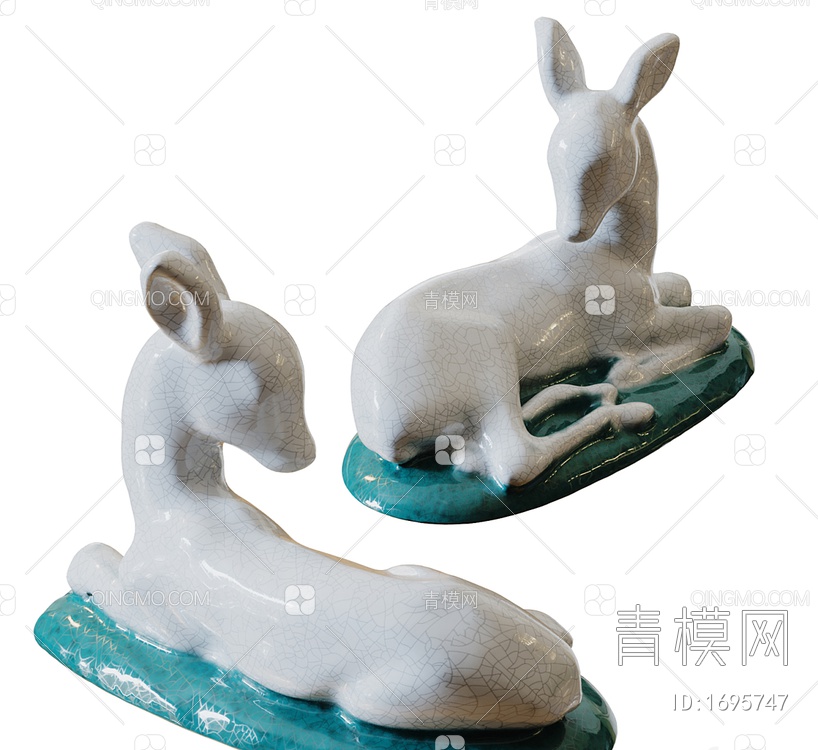 鹿 雕塑3D模型下载【ID:1695747】