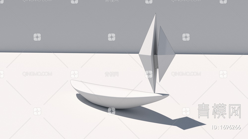 雕塑 船形雕塑SU模型下载【ID:1696266】