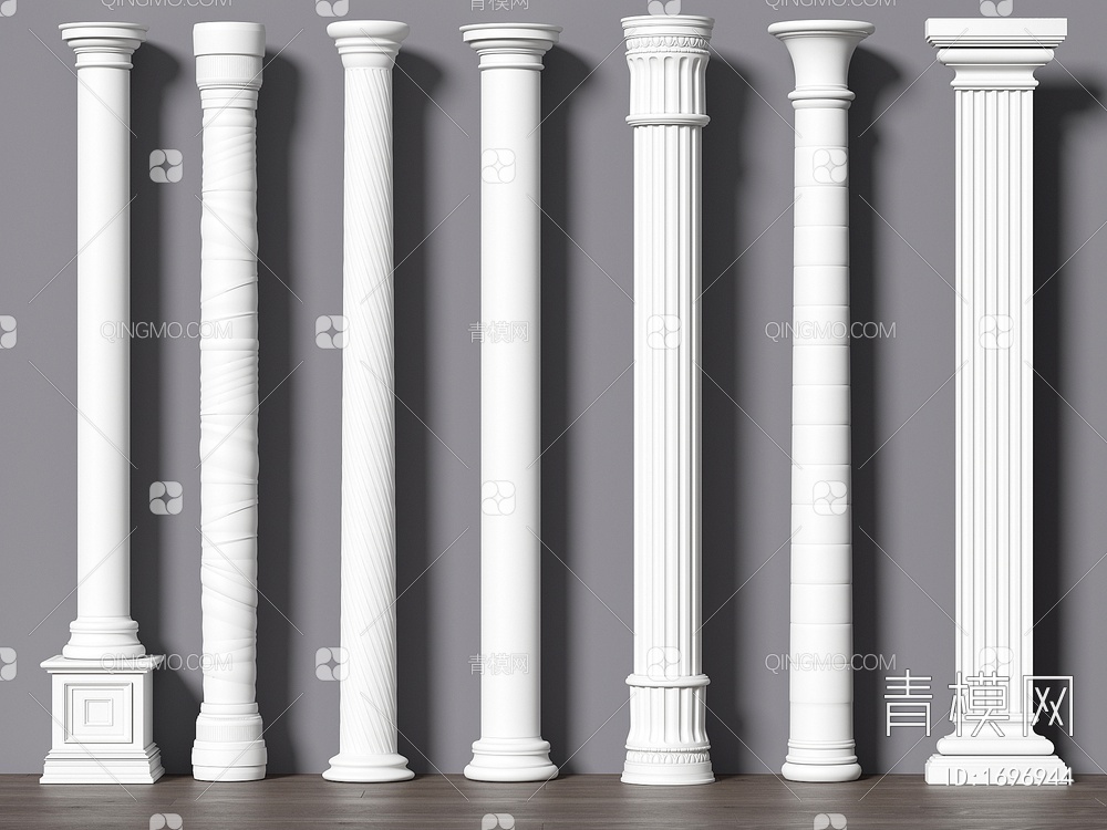 柱子 罗马柱 石膏柱子 装饰柱 罗马柱SU模型下载【ID:1696944】