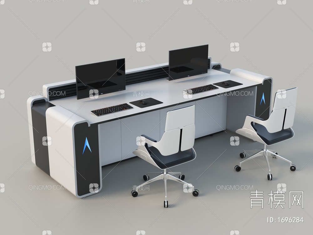 电脑桌 办公桌椅3D模型下载【ID:1696284】