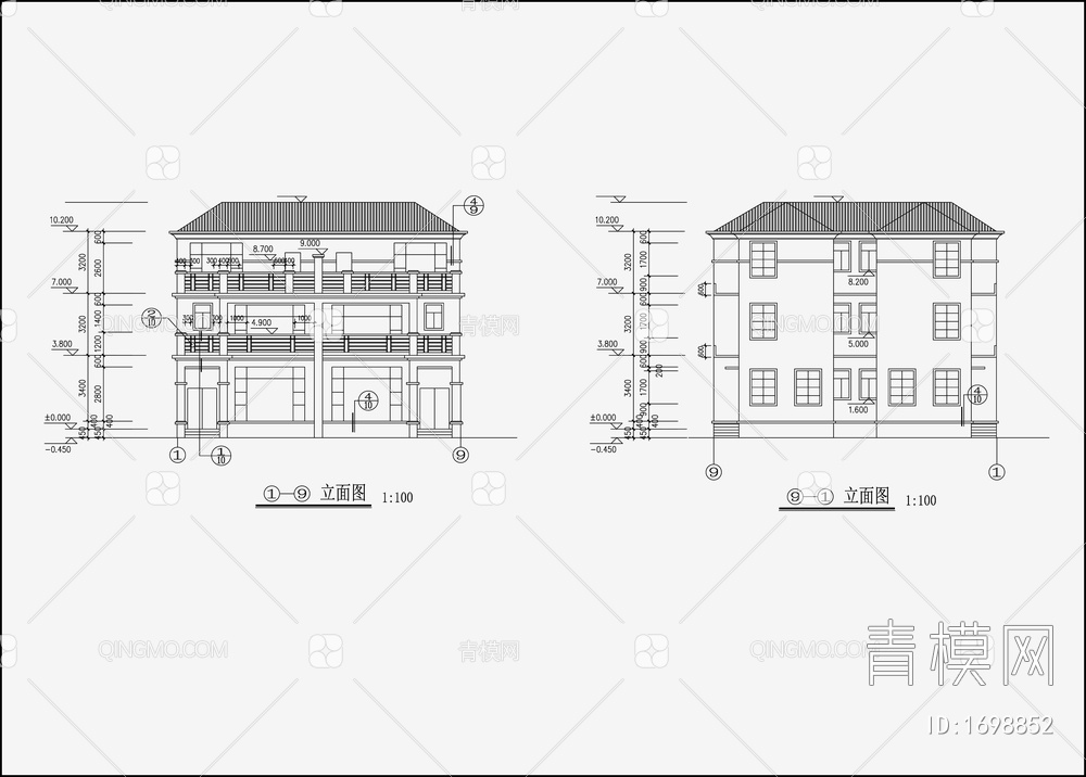 双拼别墅设计 施工图【ID:1698852】