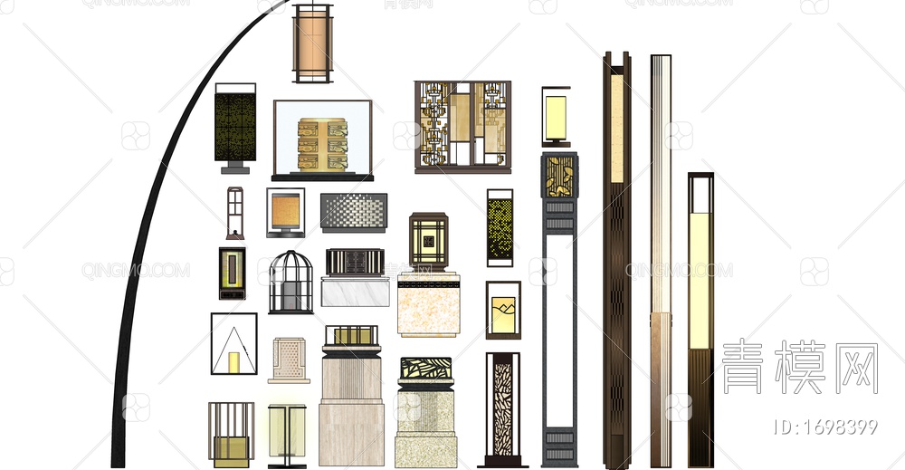 景观灯合集SU模型下载【ID:1698399】