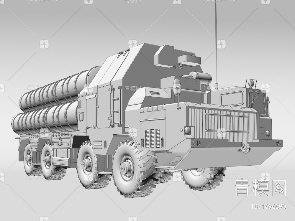 导弹运输车3D模型下载【ID:1696590】