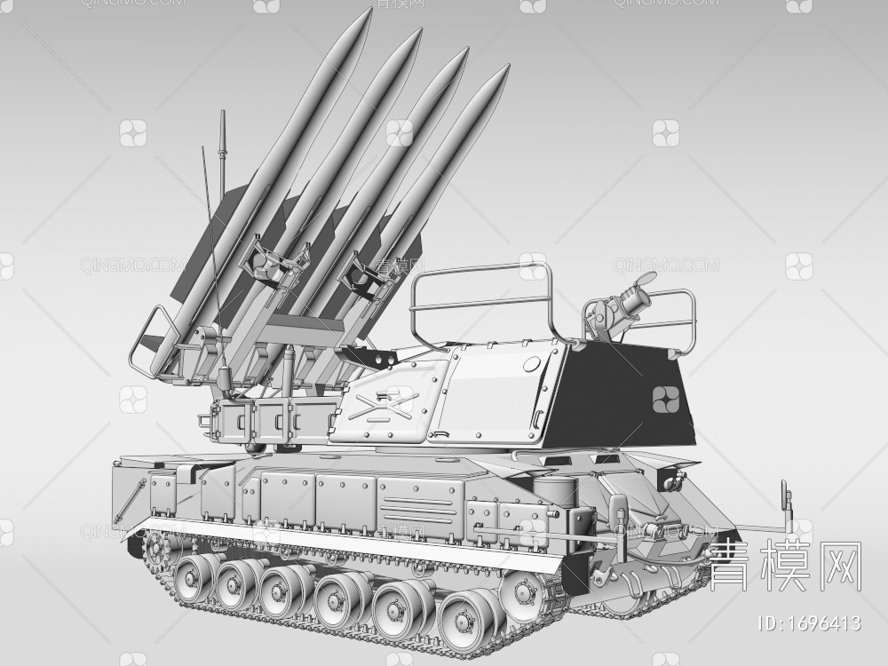 导弹发射车3D模型下载【ID:1696413】